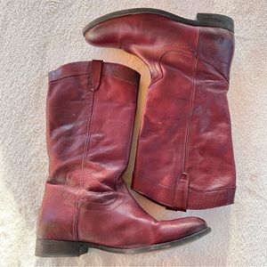 FRYE WOMENS VINTAGE RED ROPER BOOTS SIZE 11